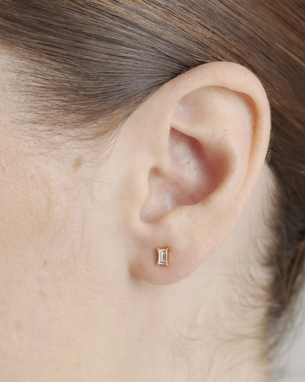 14K Gold Baguette Diamond Studs 0.28 Carat