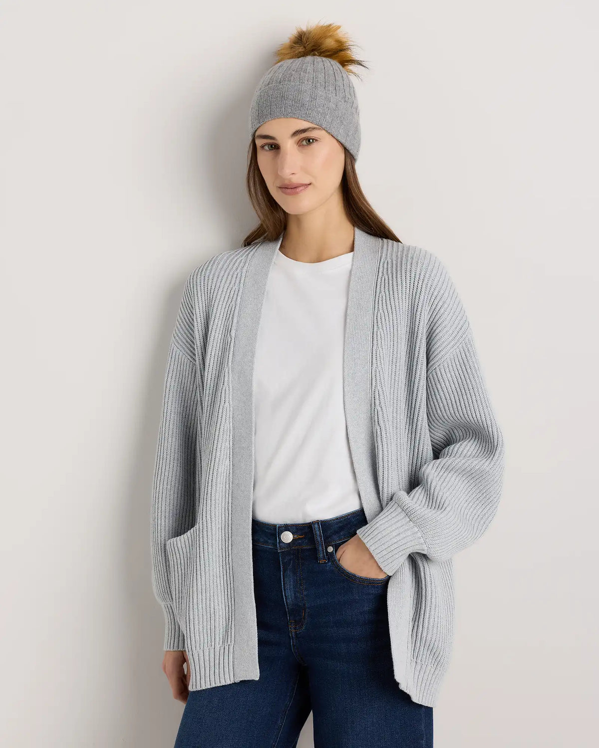 Mongolian Cashmere Pom Pom Beanie