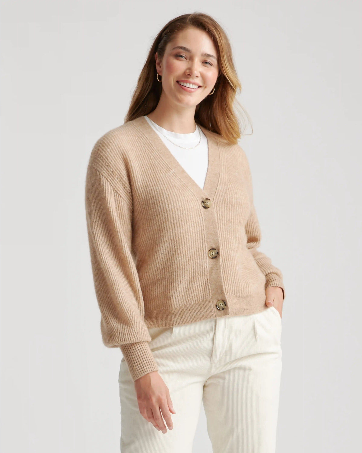 Baby Alpaca-Wool Cropped Cardigan