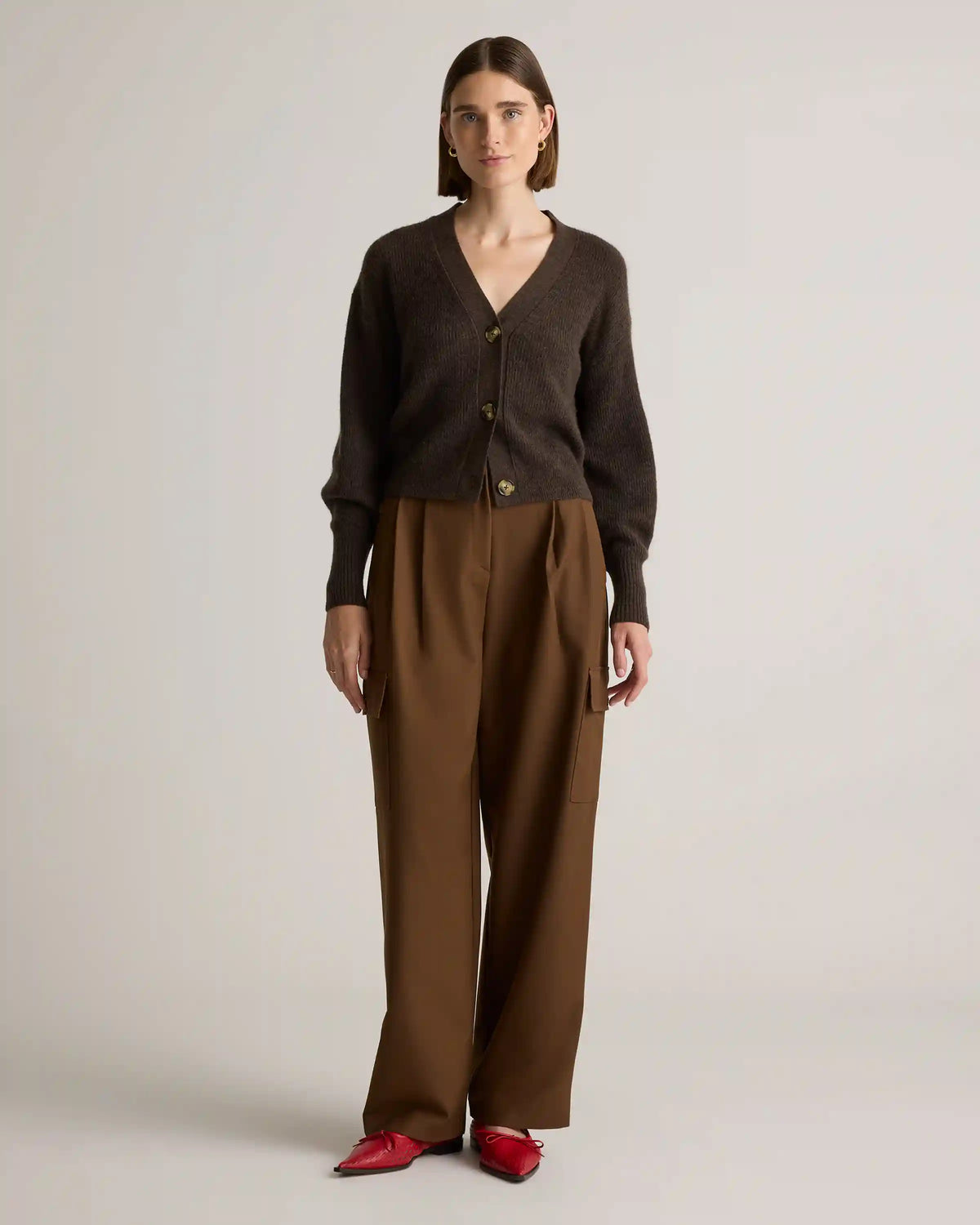 Baby Alpaca-Wool Cropped Cardigan