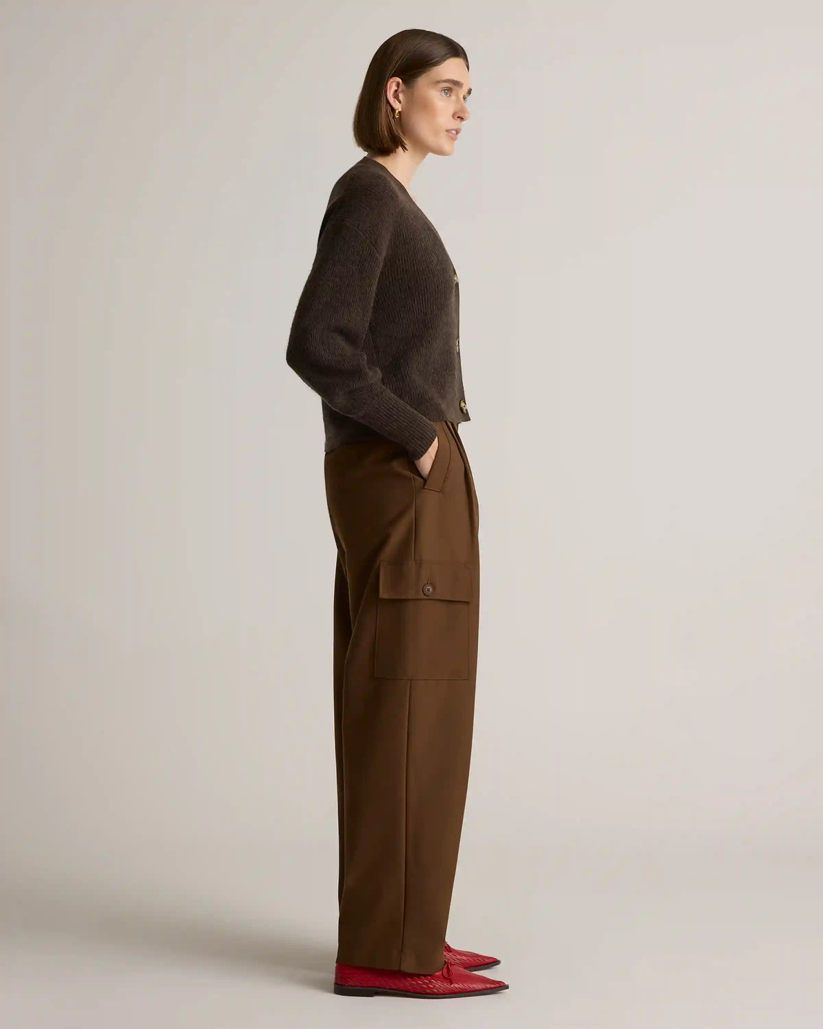 Baby Alpaca-Wool Cropped Cardigan