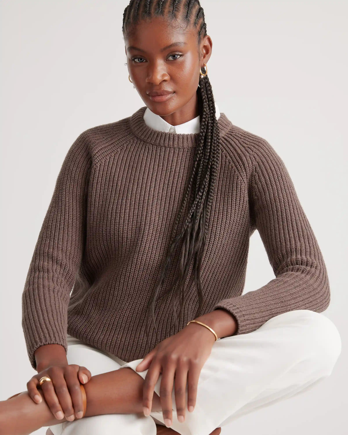 100% Organic Cotton Fisherman Crew Sweater