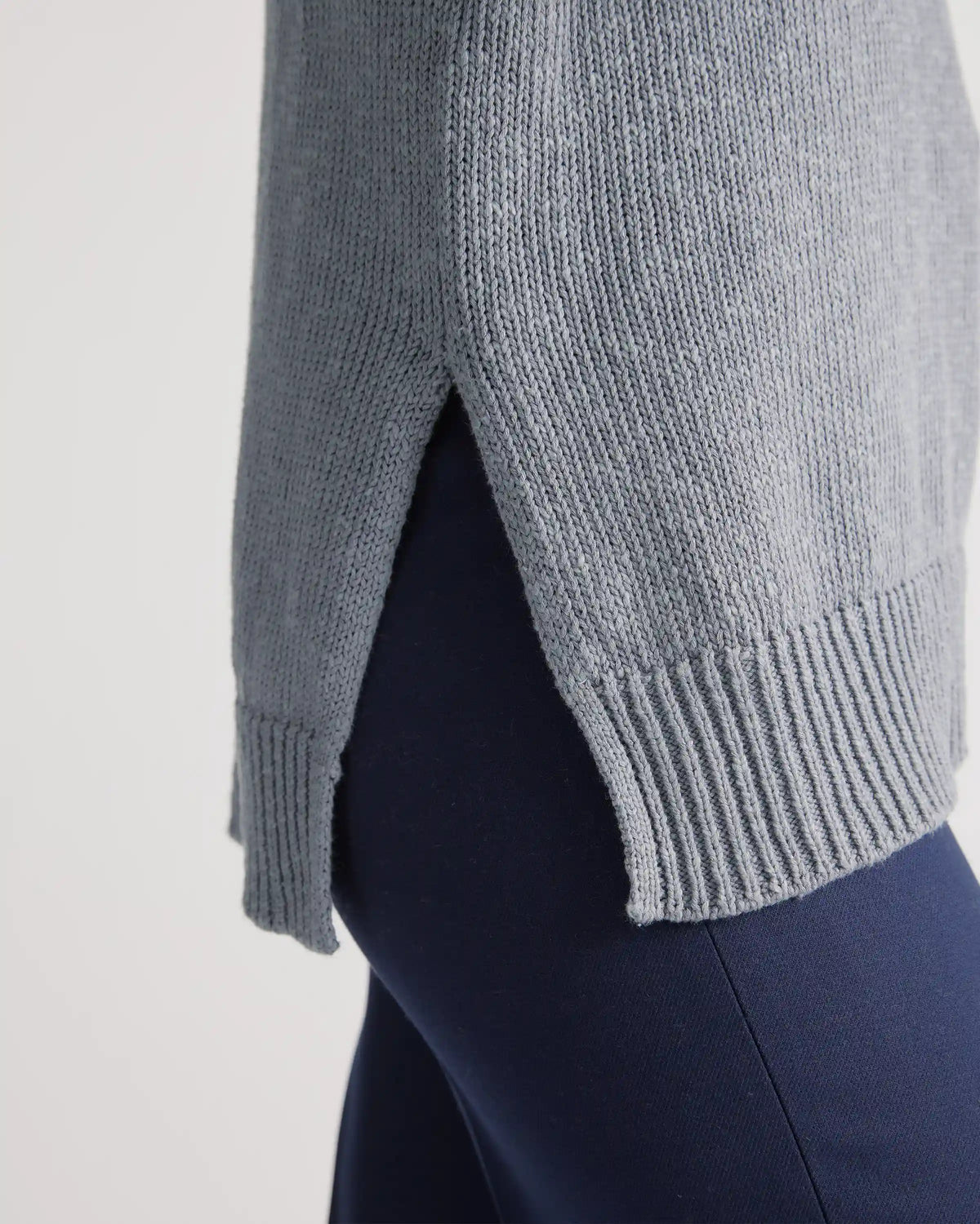 Cotton Linen Oversized Crew Sweater