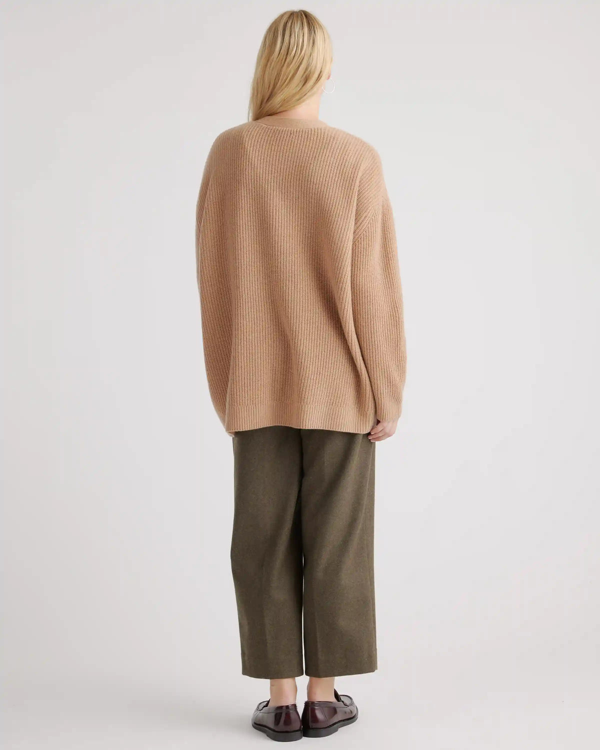 Mongolian Spring Cashmere Oversized Boyfriend Cardigan Sweater