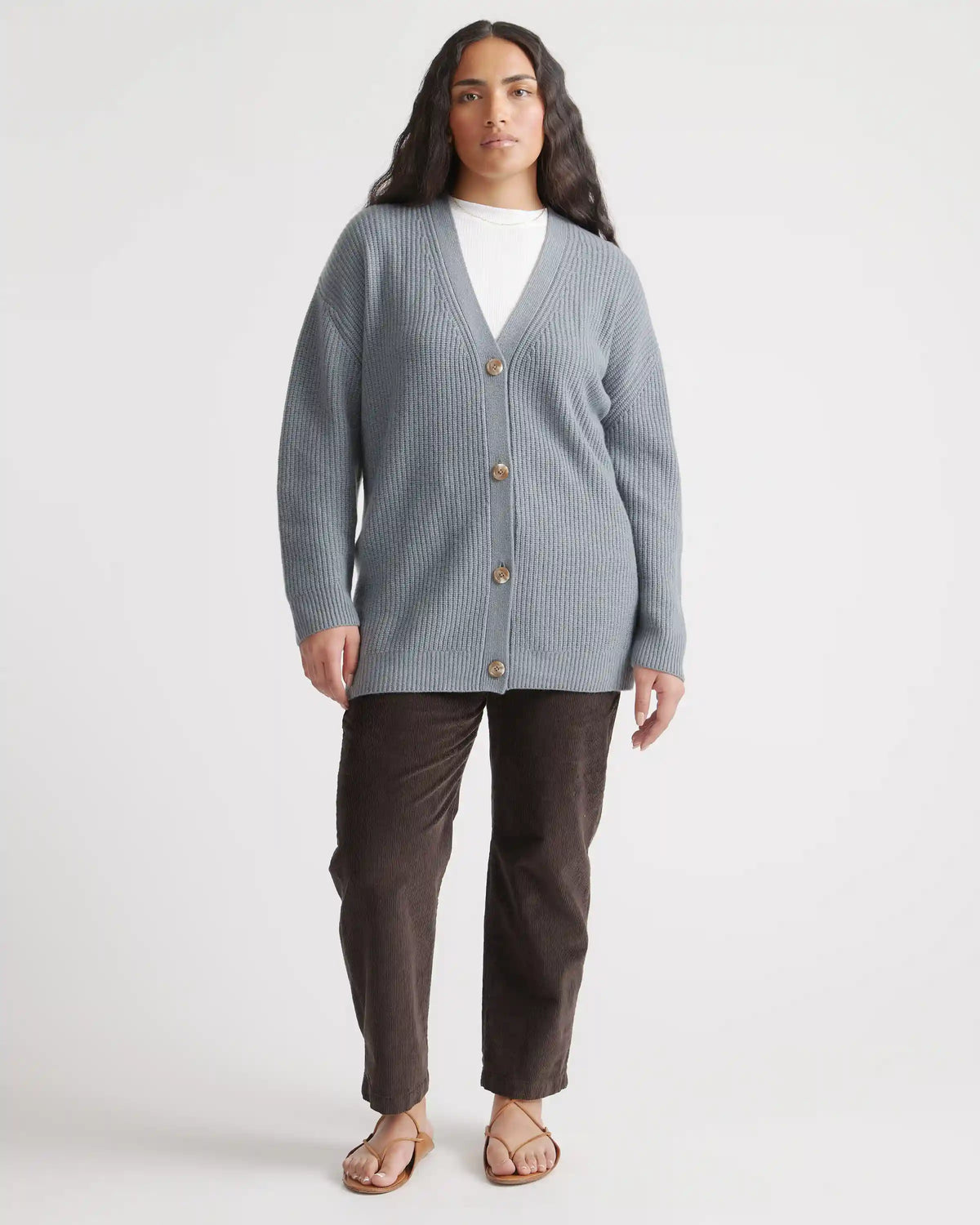 Mongolian Spring Cashmere Oversized Boyfriend Cardigan Sweater