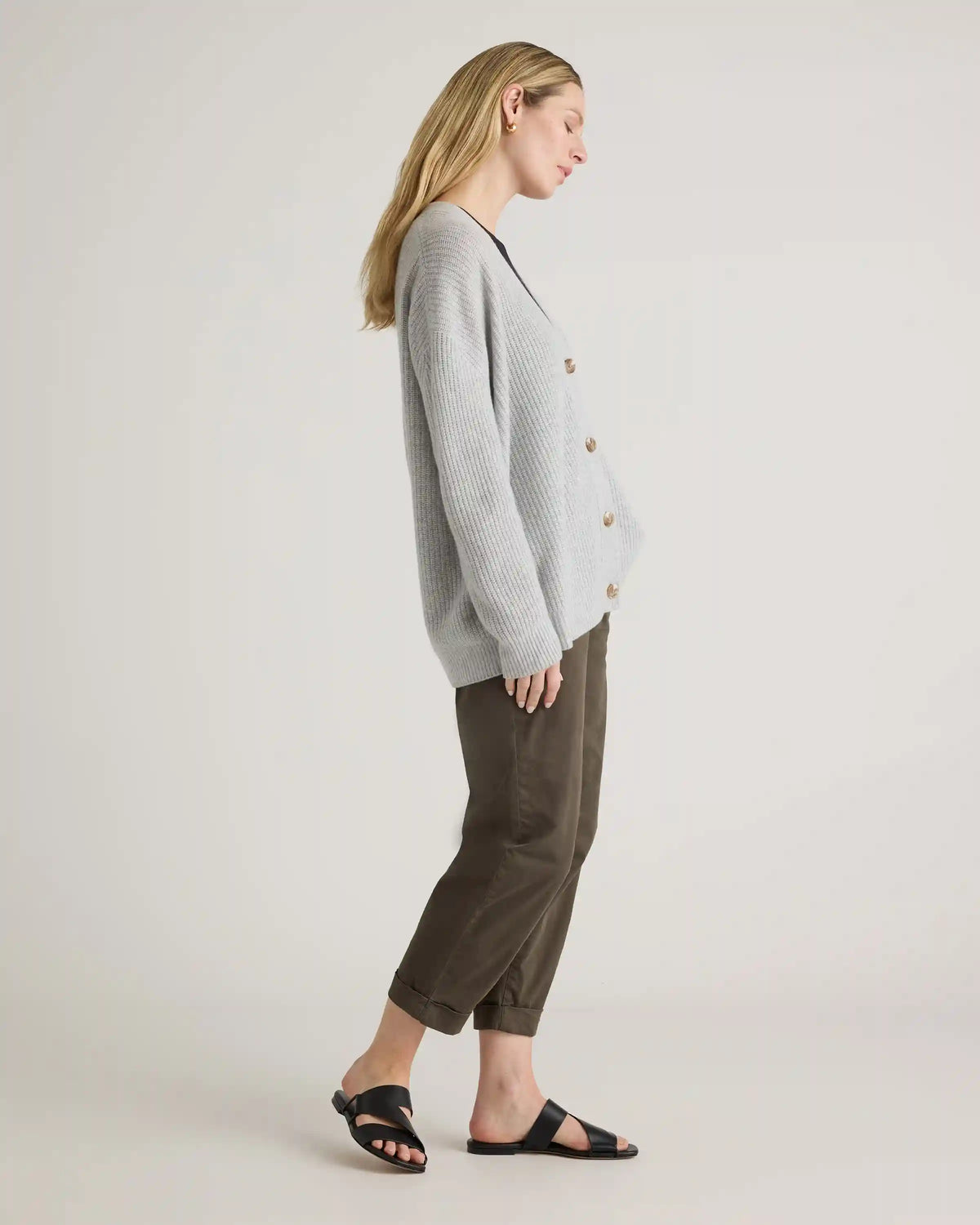 Mongolian Cashmere Oversized Boyfriend Cardigan Sweater