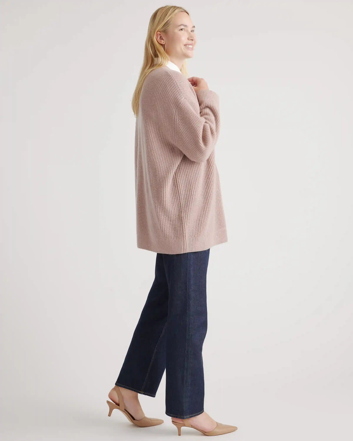Mongolian Cashmere Oversized Boyfriend Cardigan Sweater