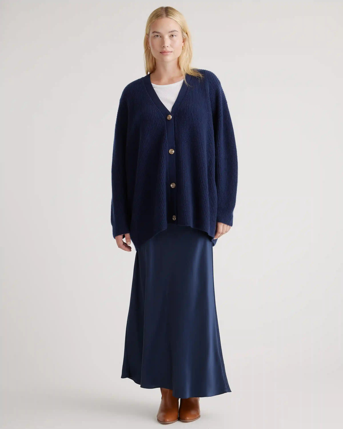 Mongolian Spring Cashmere Oversized Boyfriend Cardigan Sweater