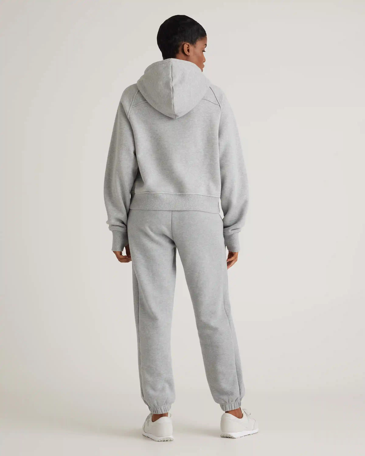 Organic Heavyweight Fleece Cropped Half Zip Hoodie