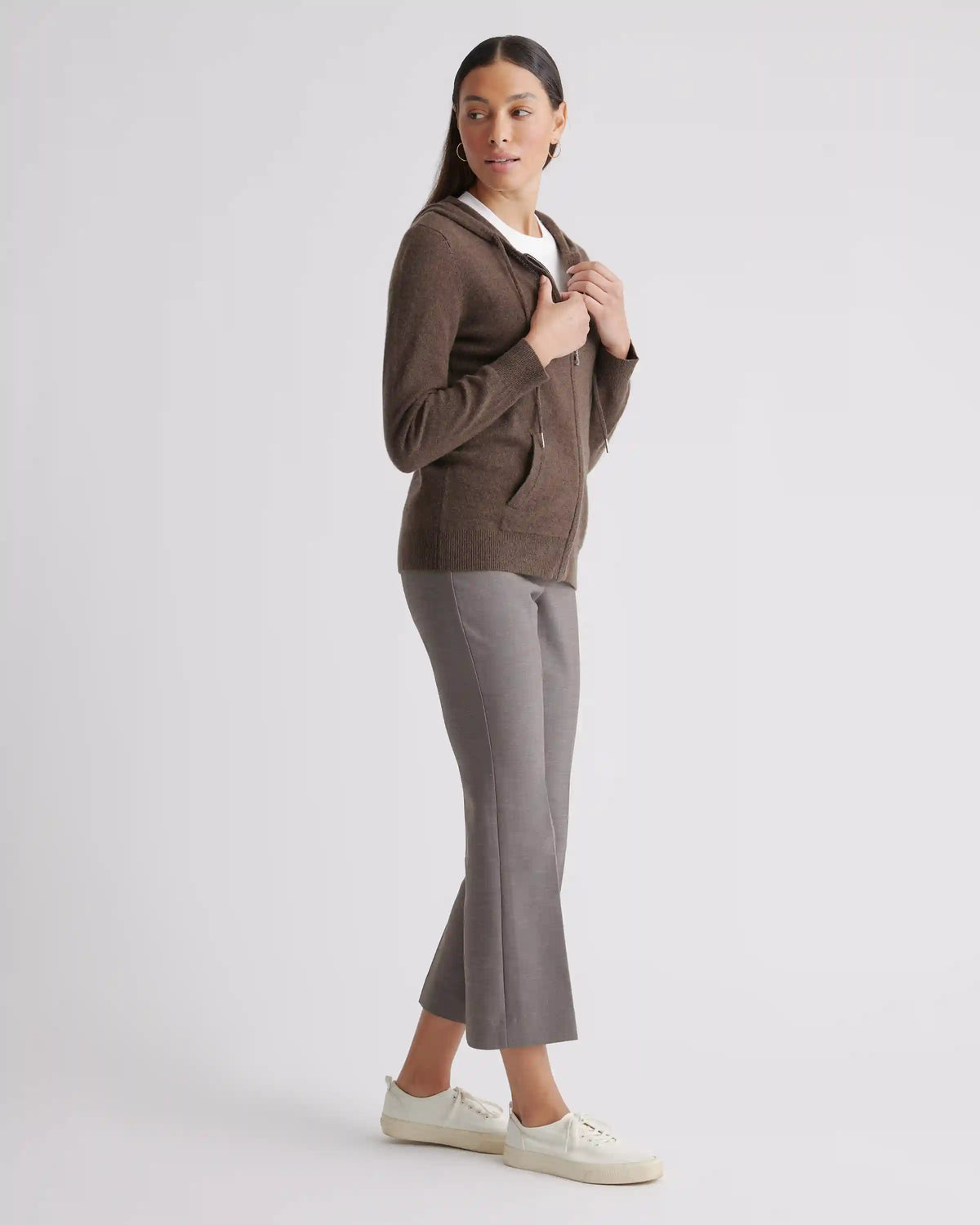 Mongolian Spring Cashmere Full-Zip Hoodie