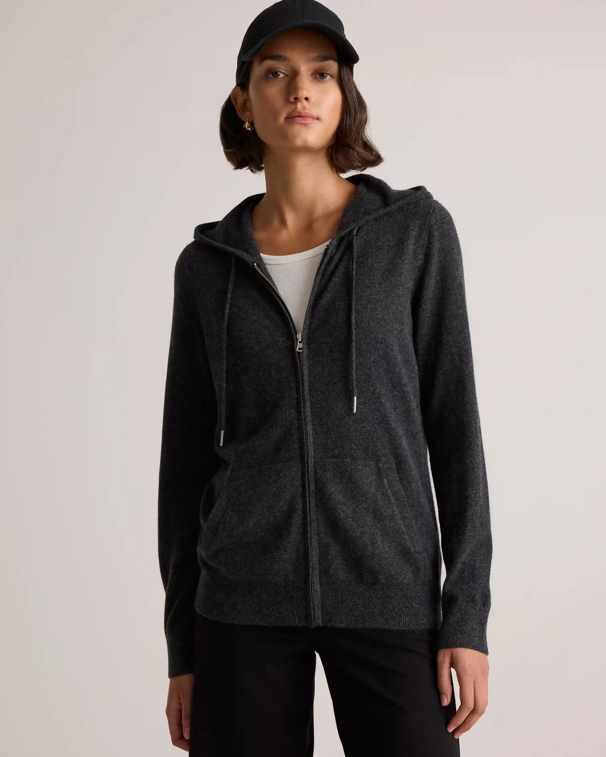 Mongolian Cashmere Full-Zip Hoodie