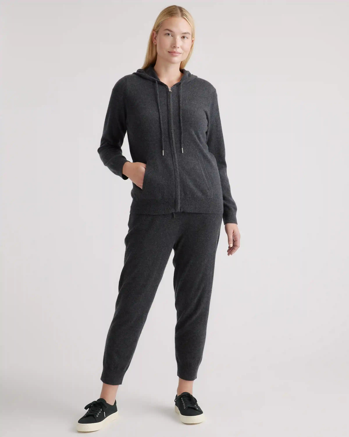 Mongolian Spring Cashmere Full-Zip Hoodie