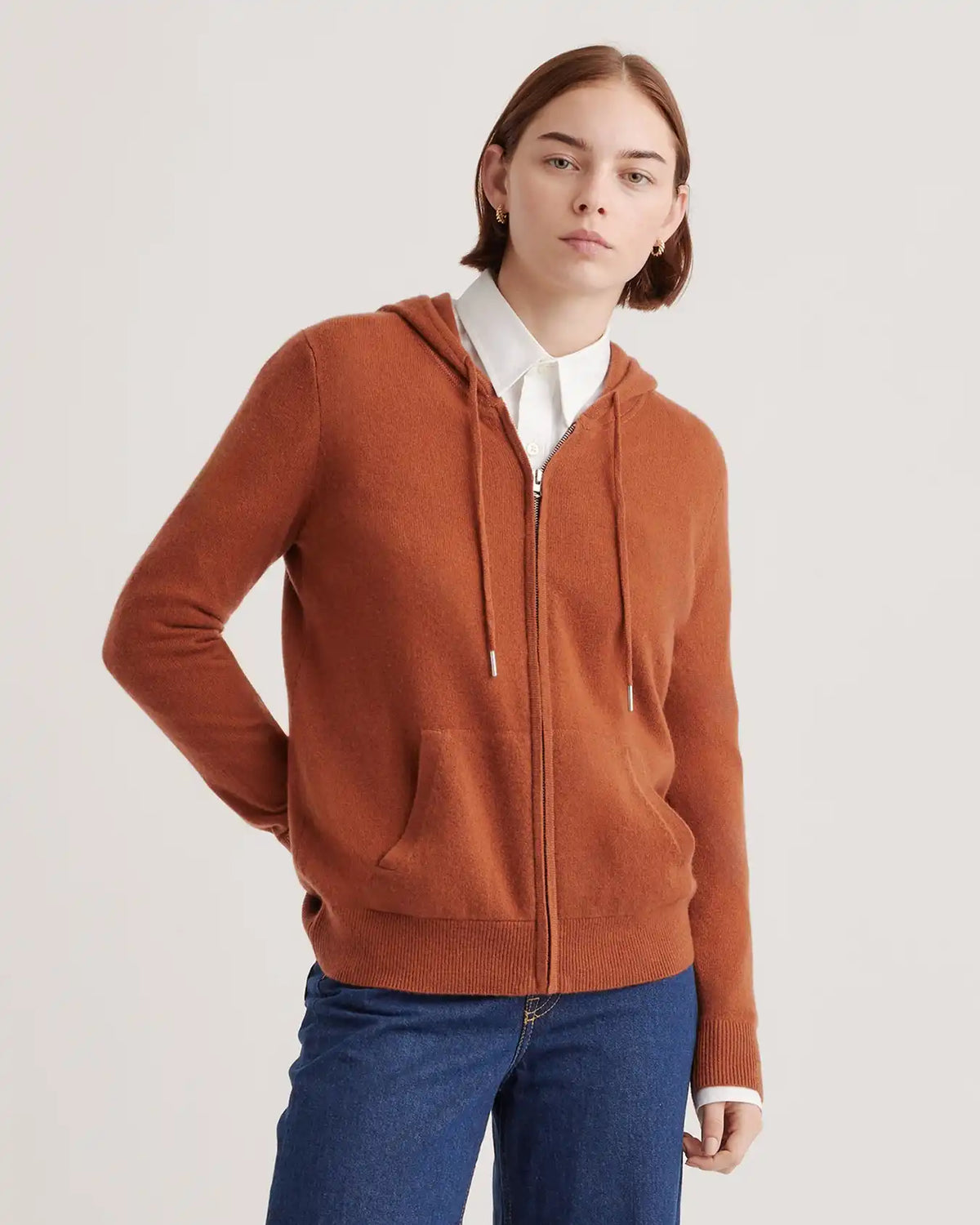 Mongolian Spring Cashmere Full-Zip Hoodie