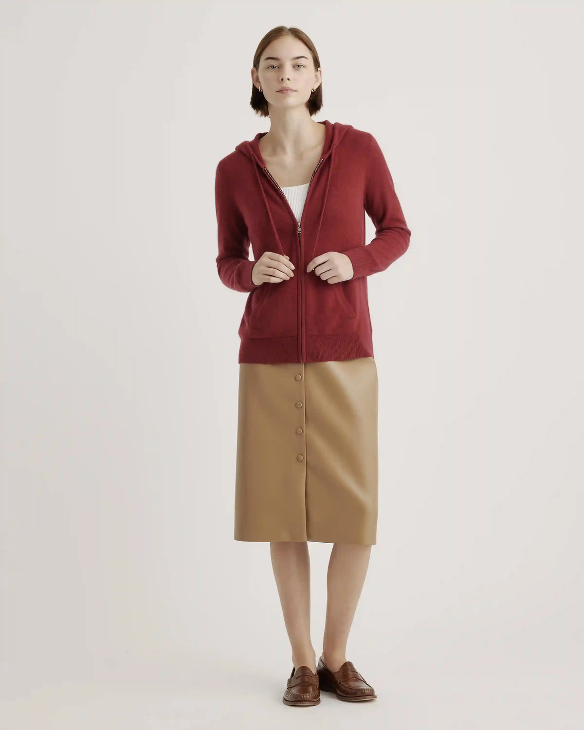 Mongolian Cashmere Full-Zip Hoodie