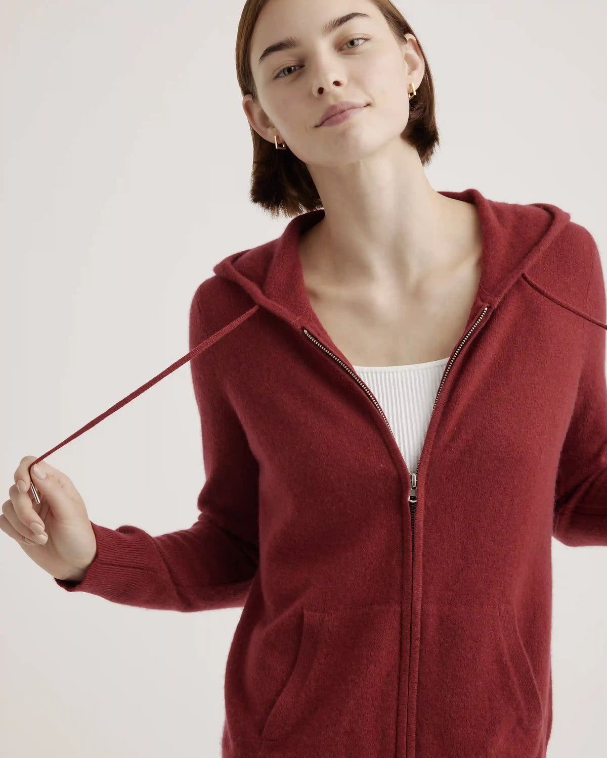 Mongolian Spring Cashmere Full-Zip Hoodie
