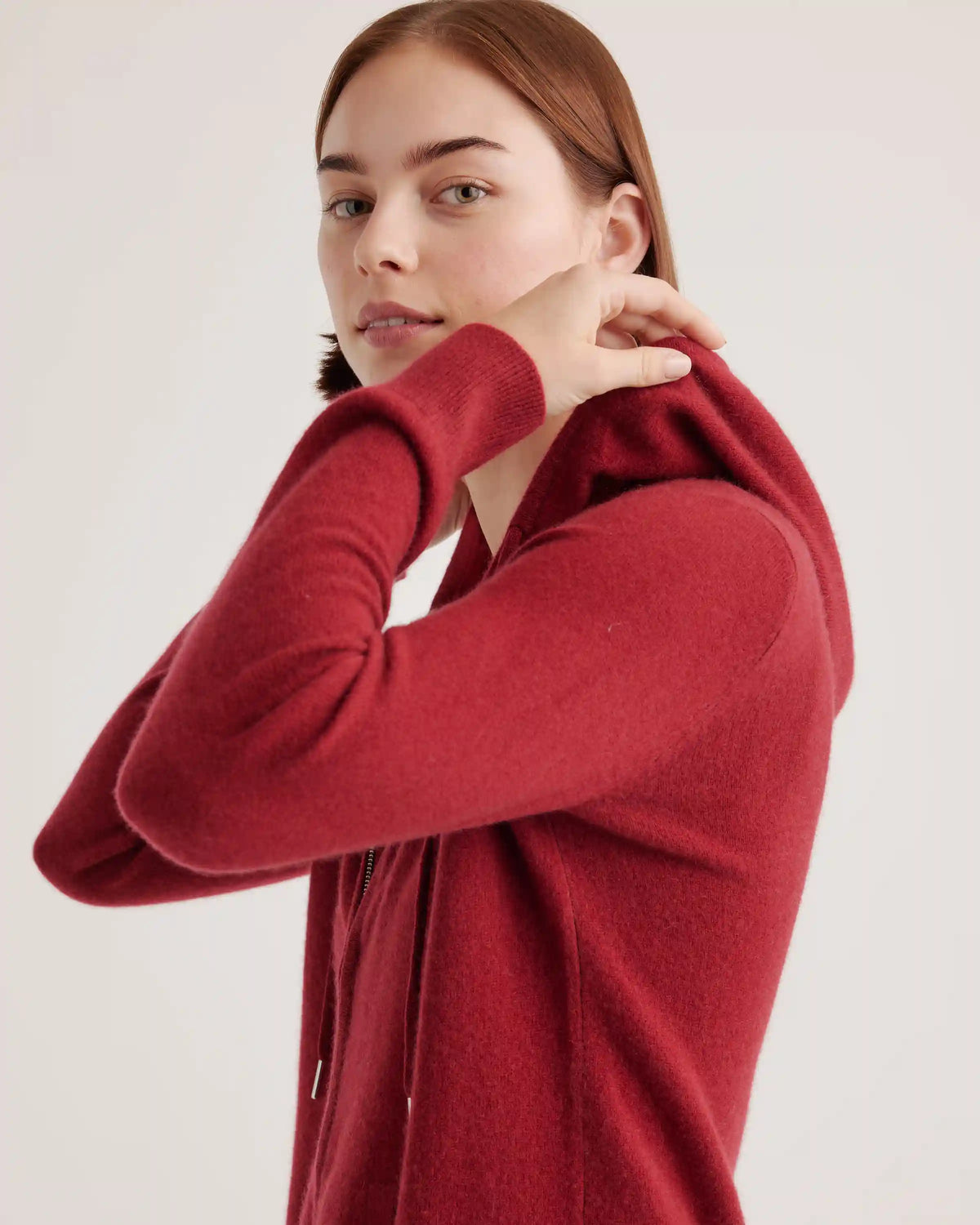 Mongolian Spring Cashmere Full-Zip Hoodie