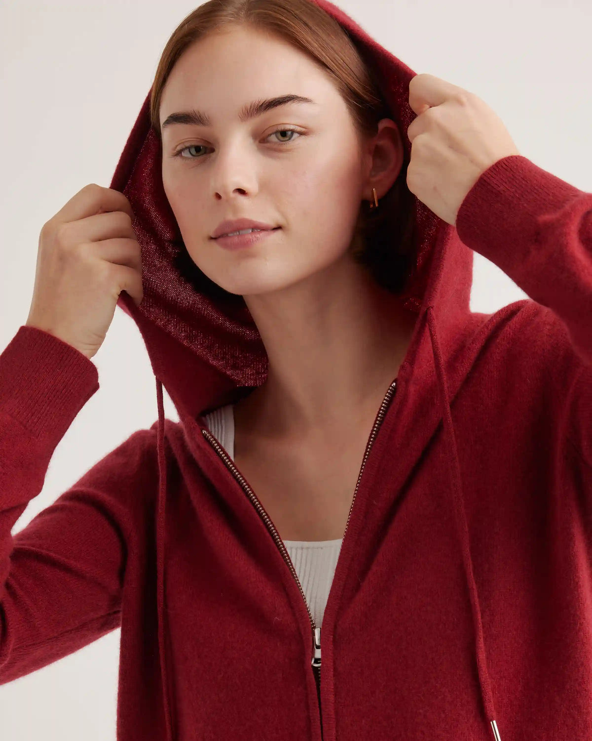 Mongolian Cashmere Full-Zip Hoodie