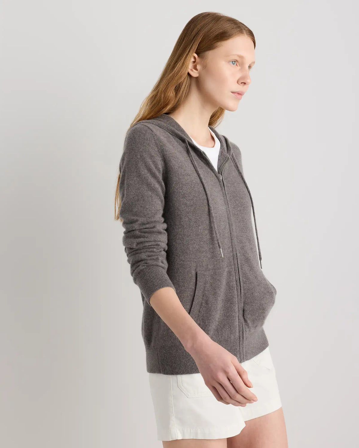 Mongolian Cashmere Full-Zip Hoodie
