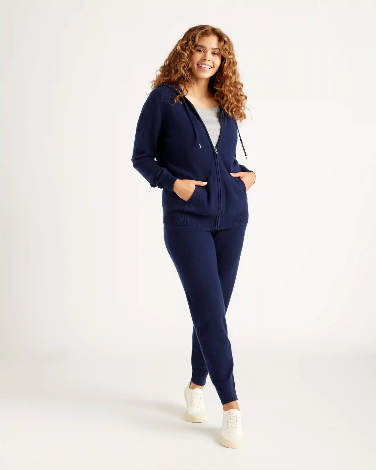 Mongolian Spring Cashmere Full-Zip Hoodie