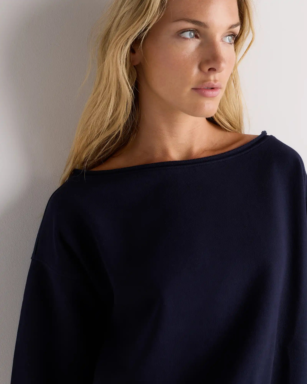 Organic French Terry Off-Shoulder Sweatshirt