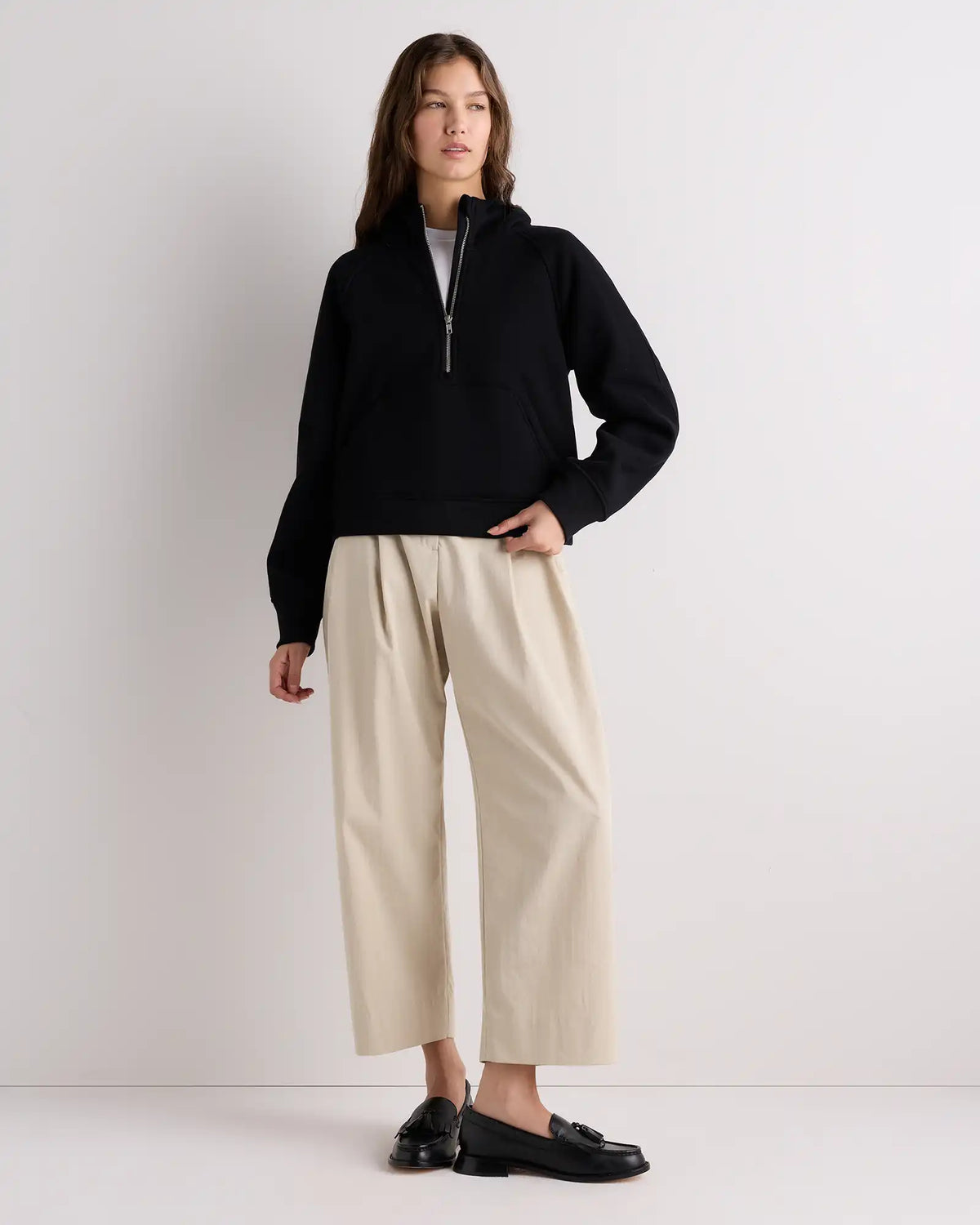 Everyday Fleece Cropped Half Zip Hoodie