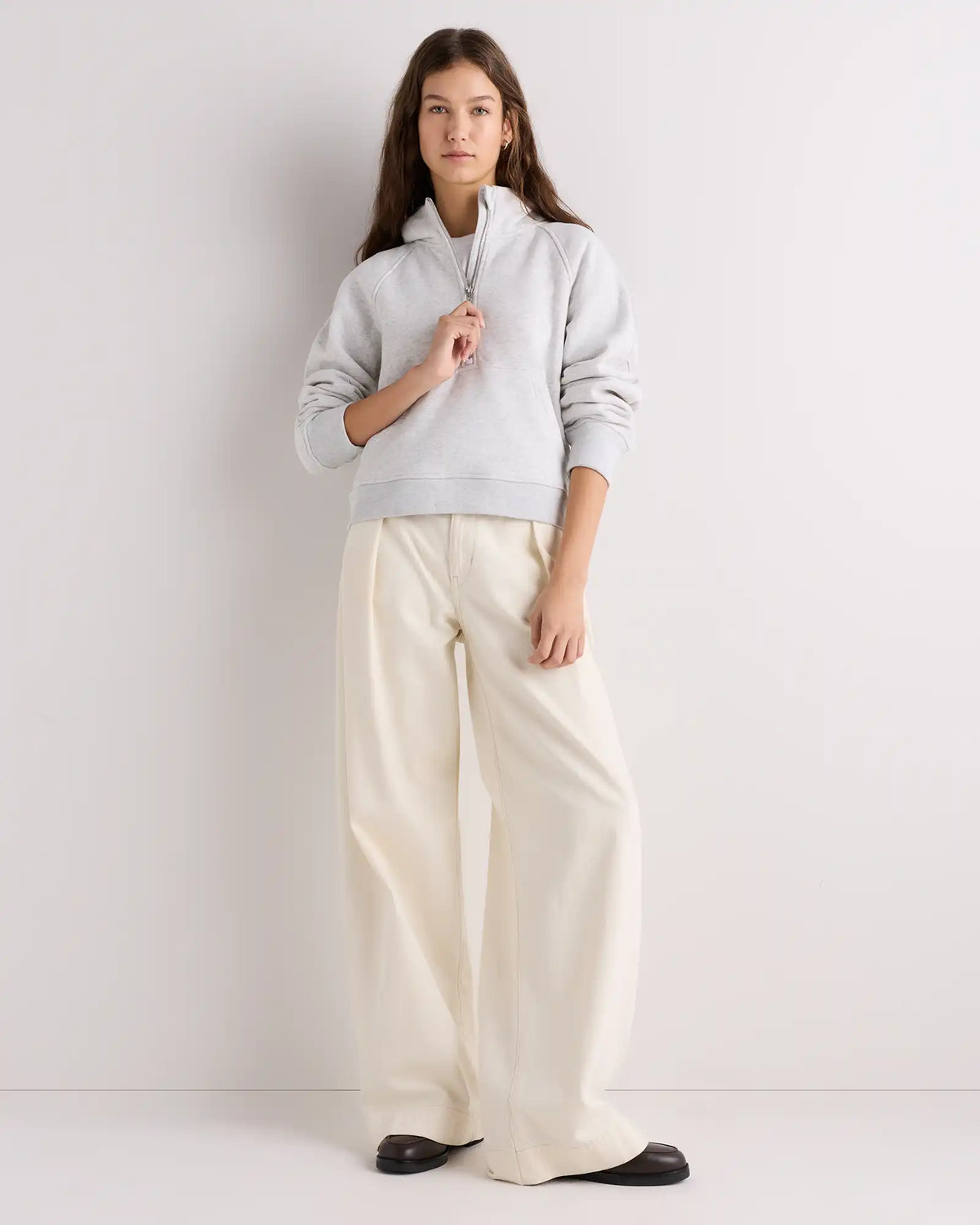 Everyday Fleece Cropped Half Zip Hoodie