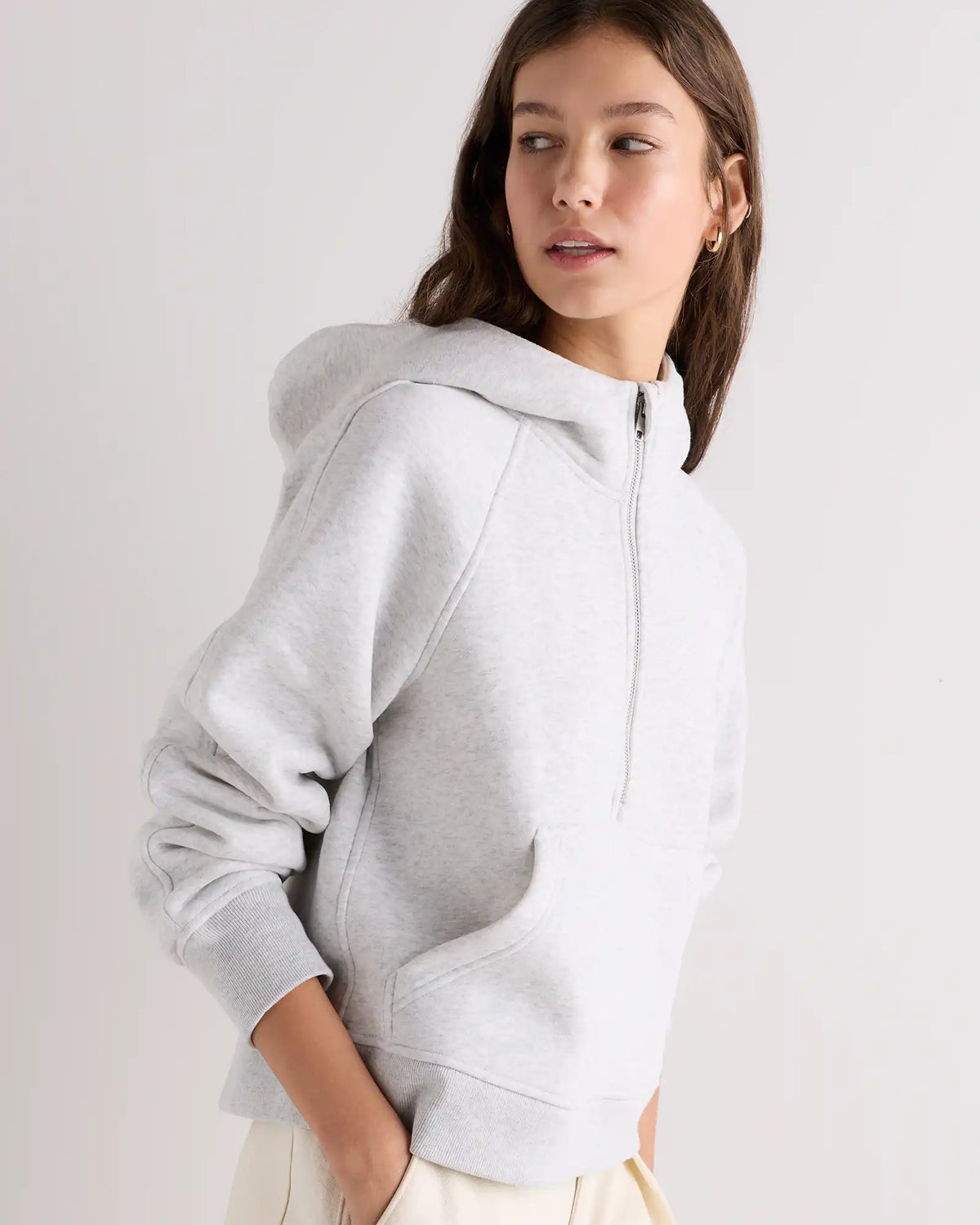 Everyday Fleece Cropped Half Zip Hoodie