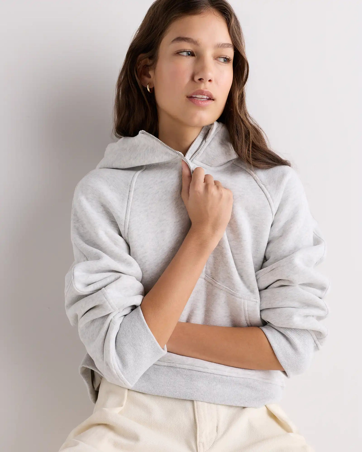 Everyday Fleece Cropped Half Zip Hoodie