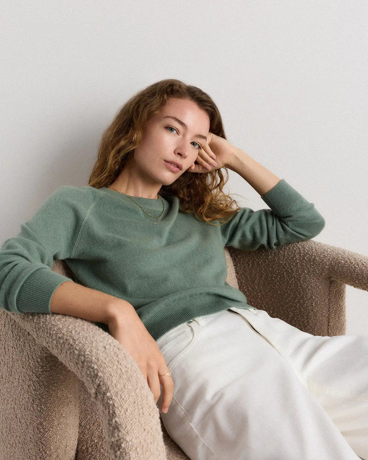 Mongolian Shrunken Cashmere Sweatshirt