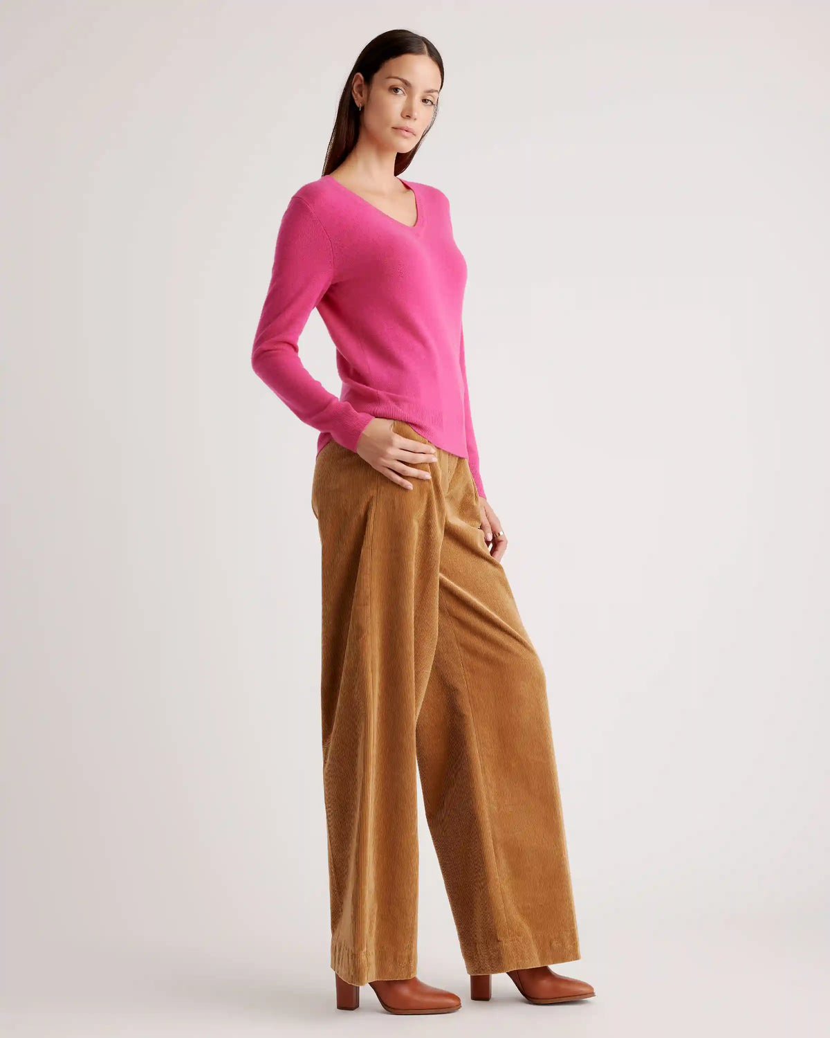 Mongolian Spring Cashmere V-Neck Sweater