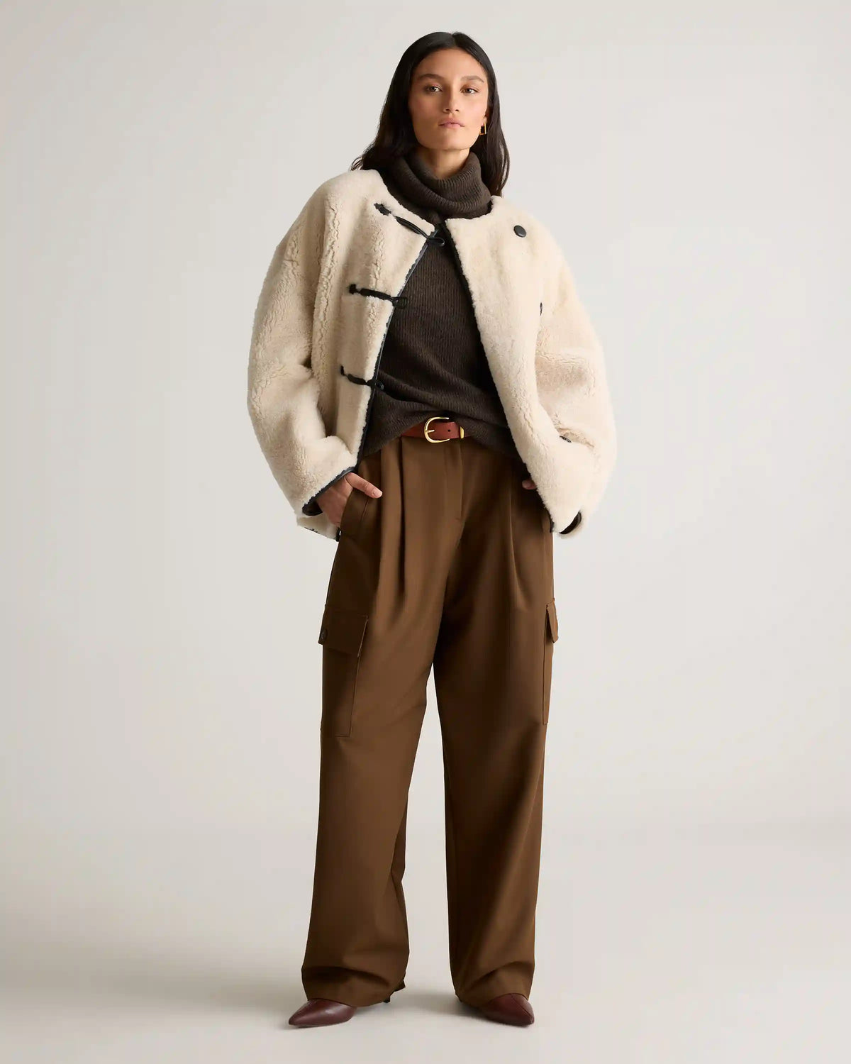 100% Shearling Duffle Jacket