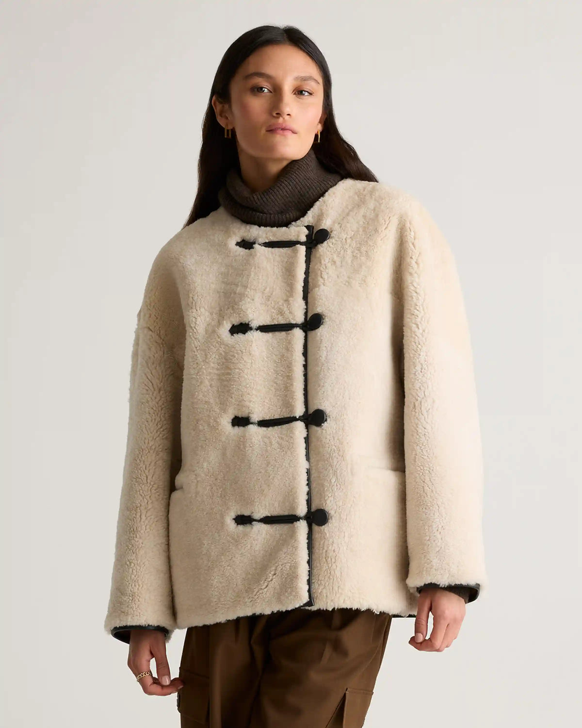 100% Shearling Duffle Jacket