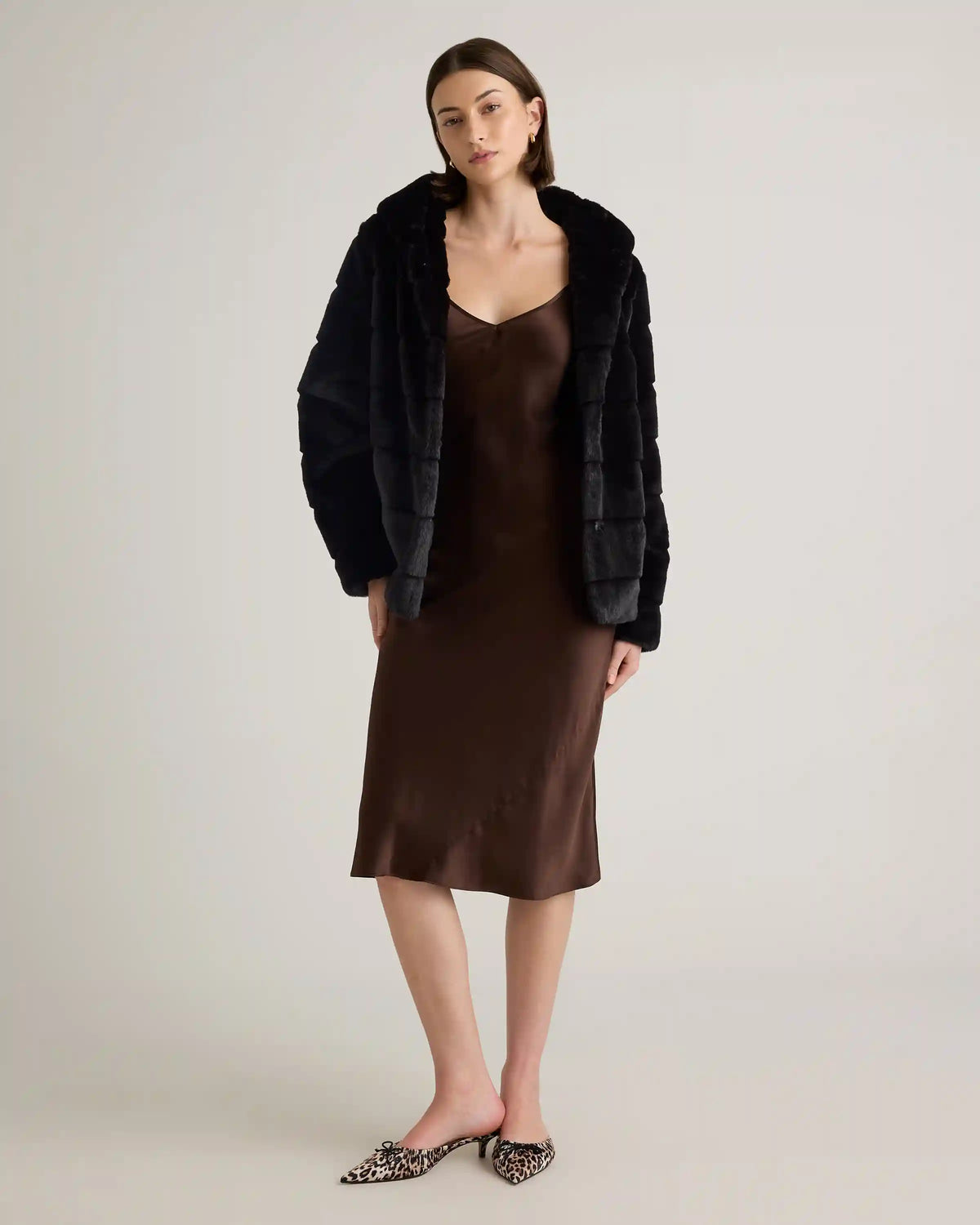 Hooded Faux Fur Jacket