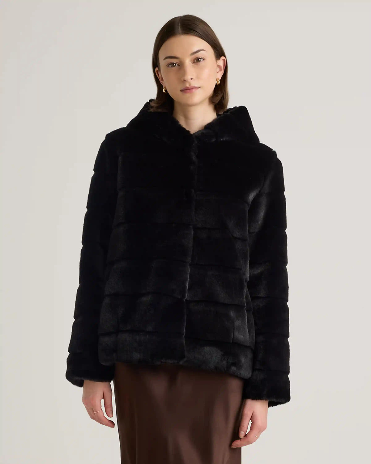 Hooded Faux Fur Jacket