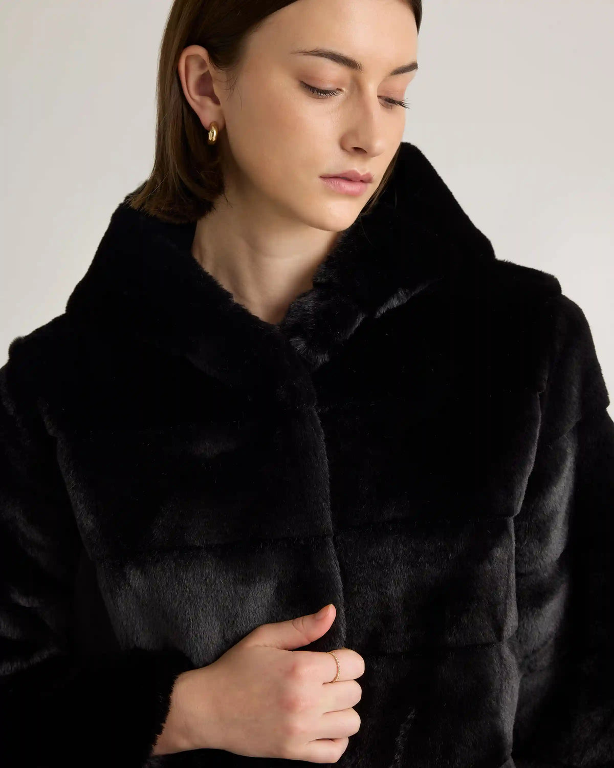 Hooded Faux Fur Jacket