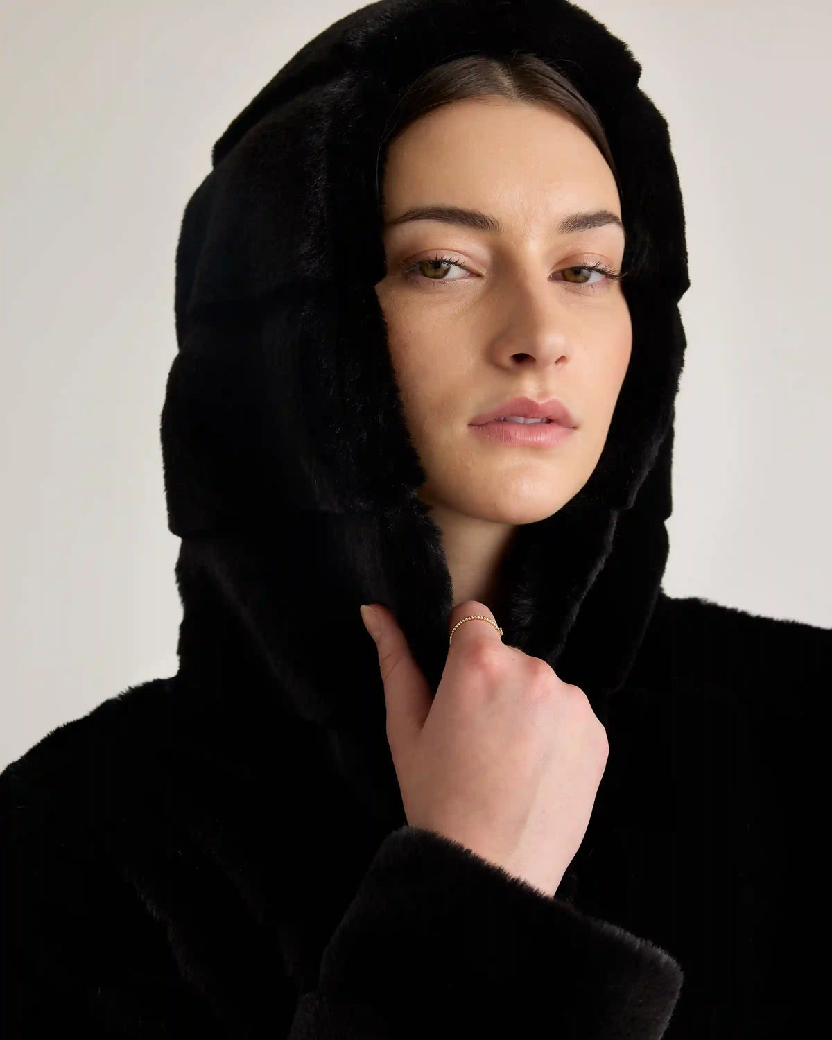 Hooded Faux Fur Jacket