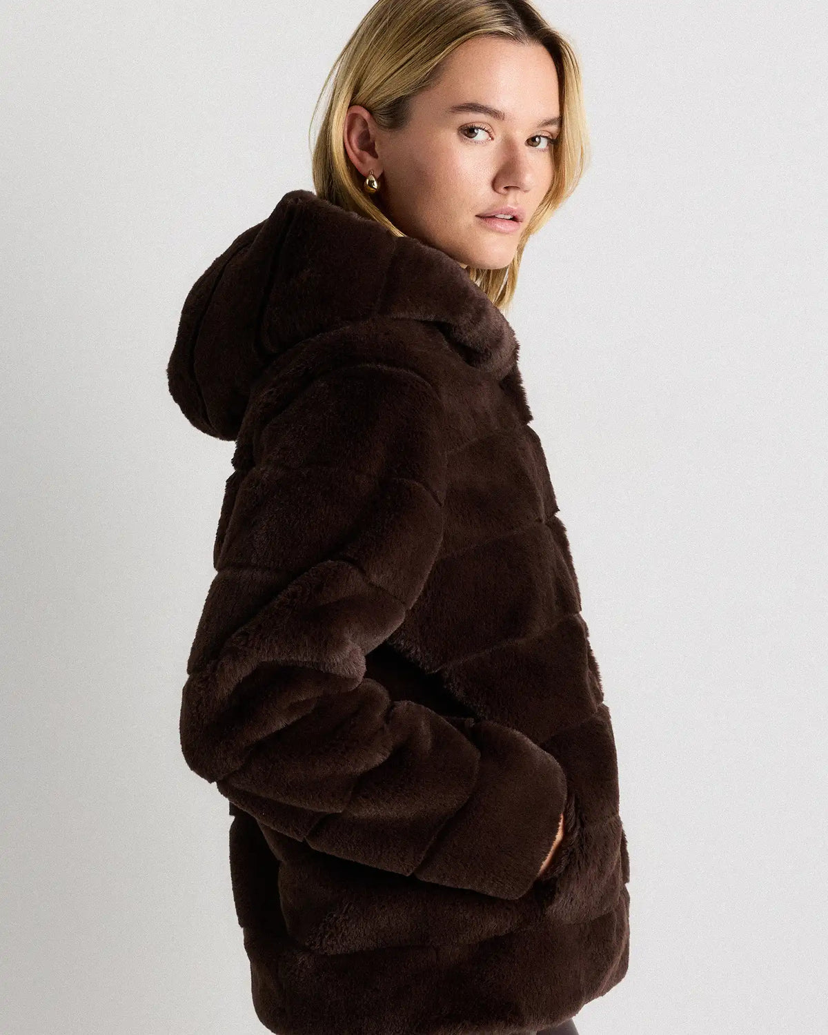 Hooded Faux Fur Jacket