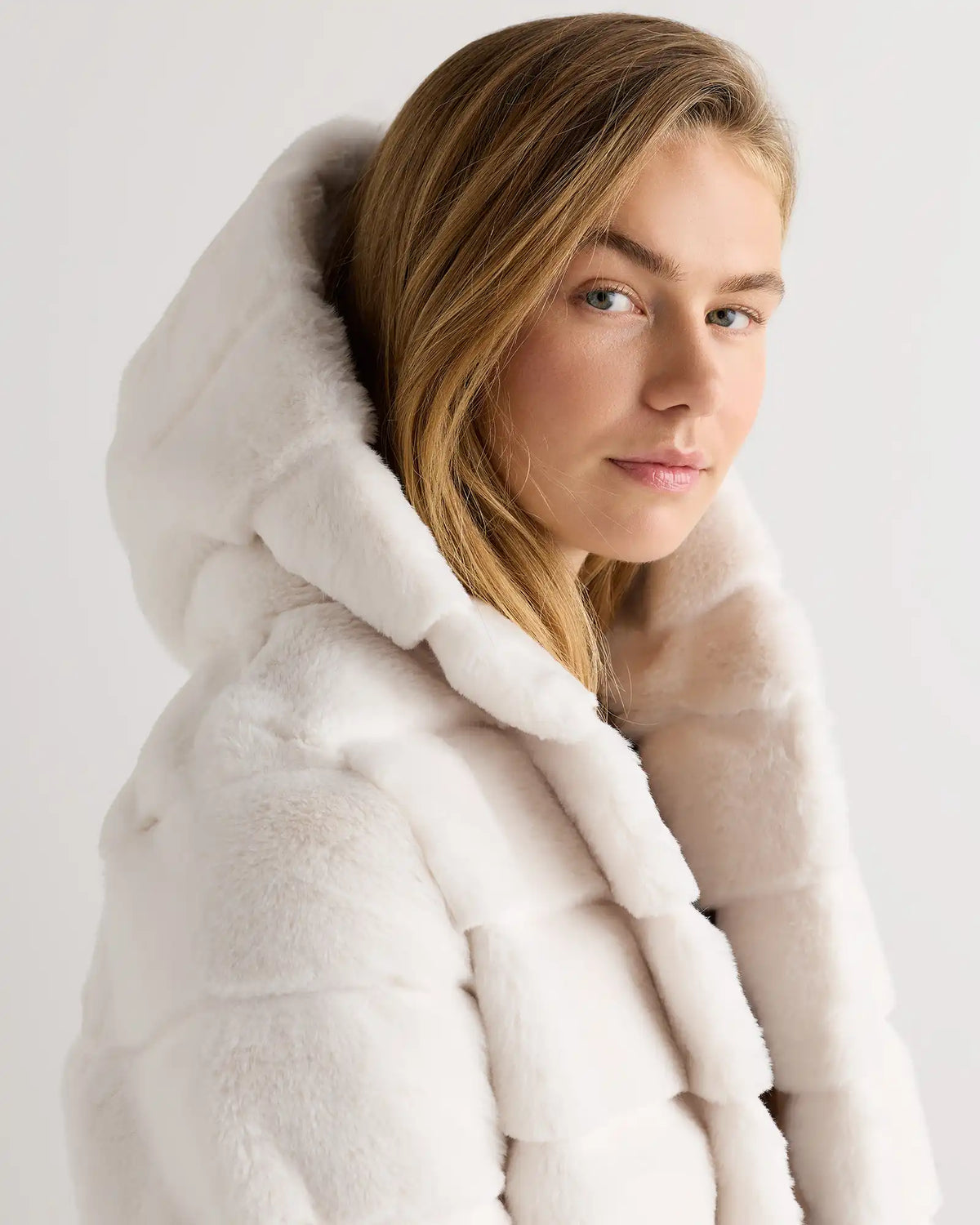 Hooded Faux Fur Jacket