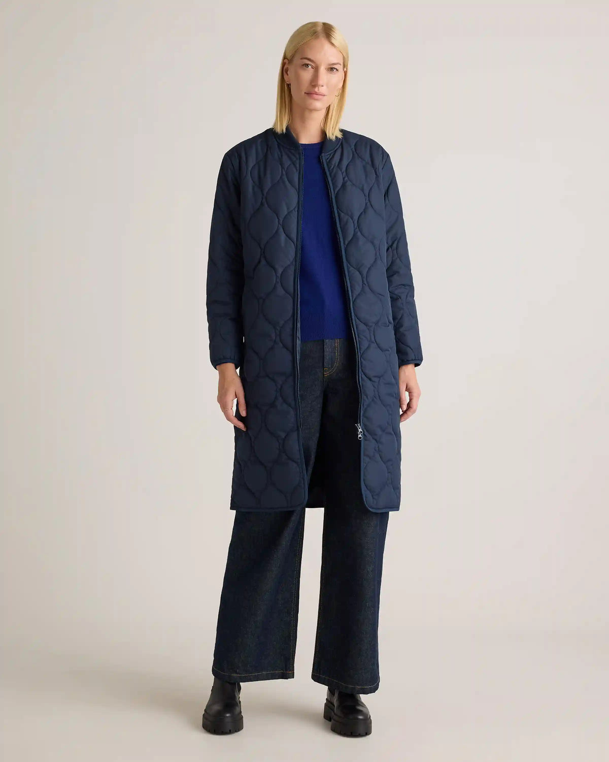 Featherless Quilted Puffer Long Coat