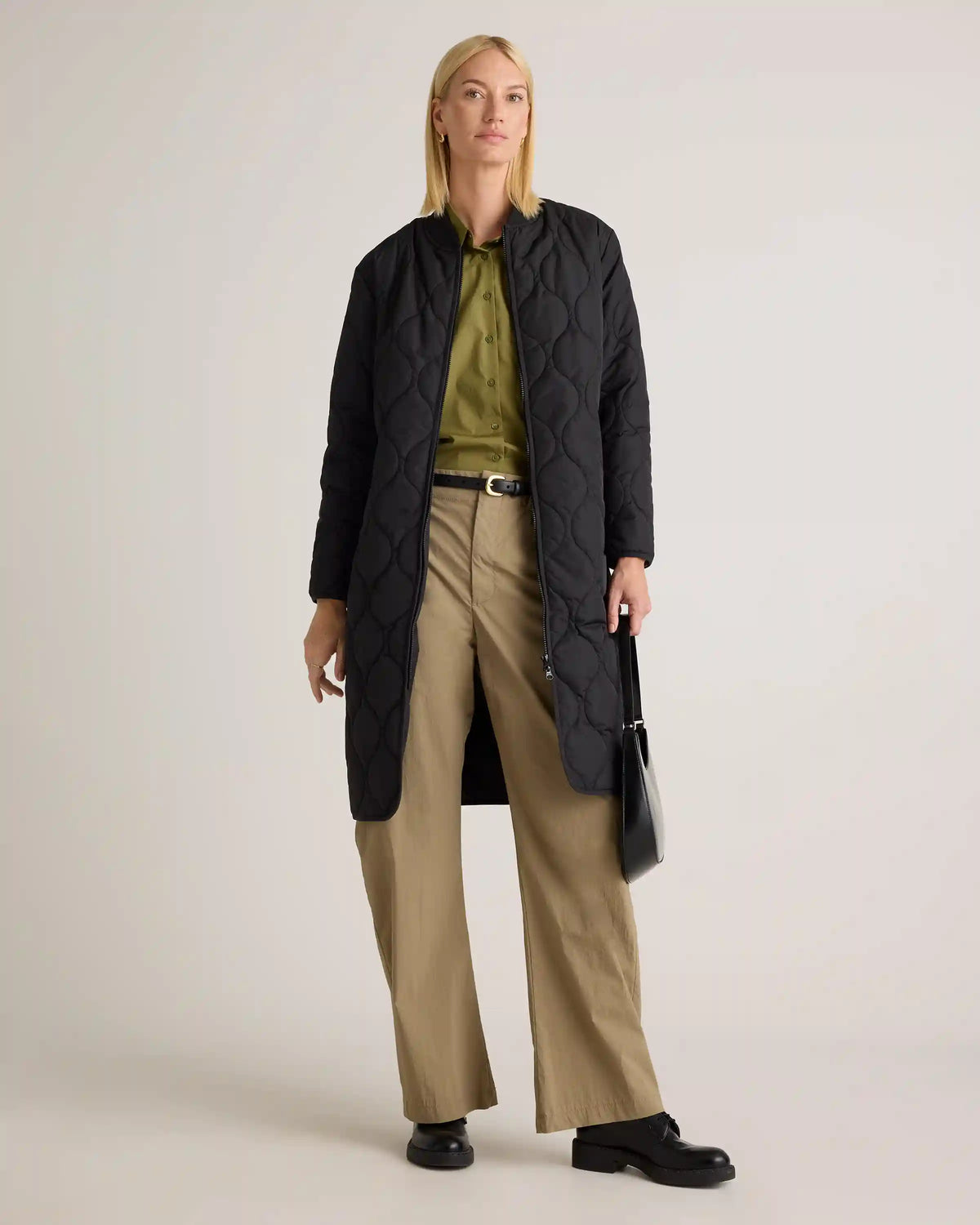 Featherless Quilted Puffer Long Coat