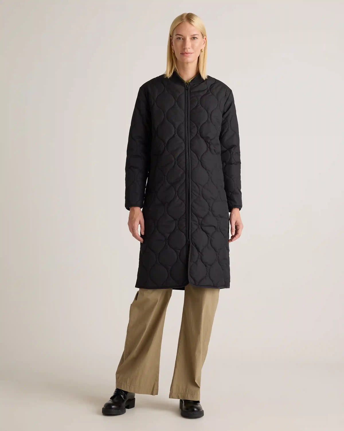 Featherless Quilted Puffer Long Coat