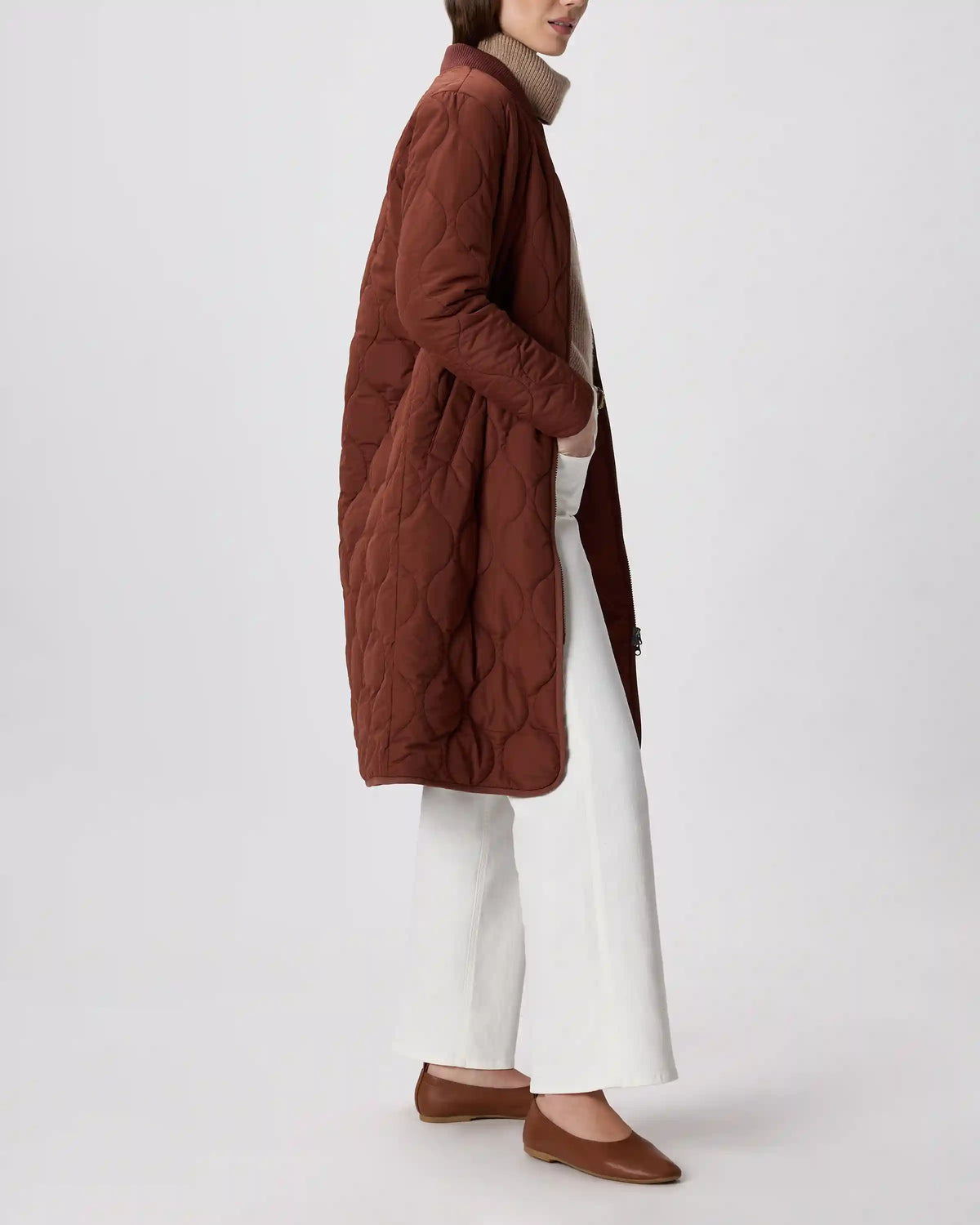 Featherless Quilted Puffer Long Coat