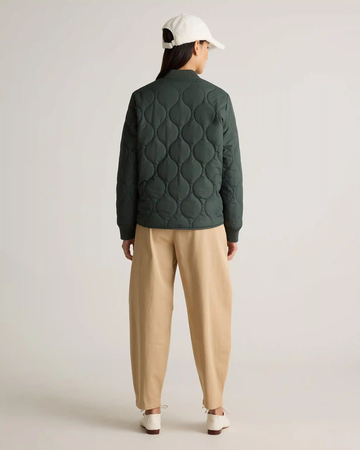 Featherless Quilted Puffer Bomber Jacket