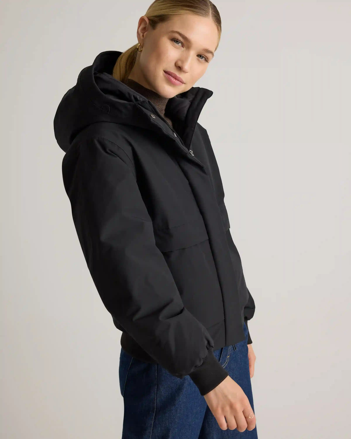 Responsible Down Hooded Short Parka