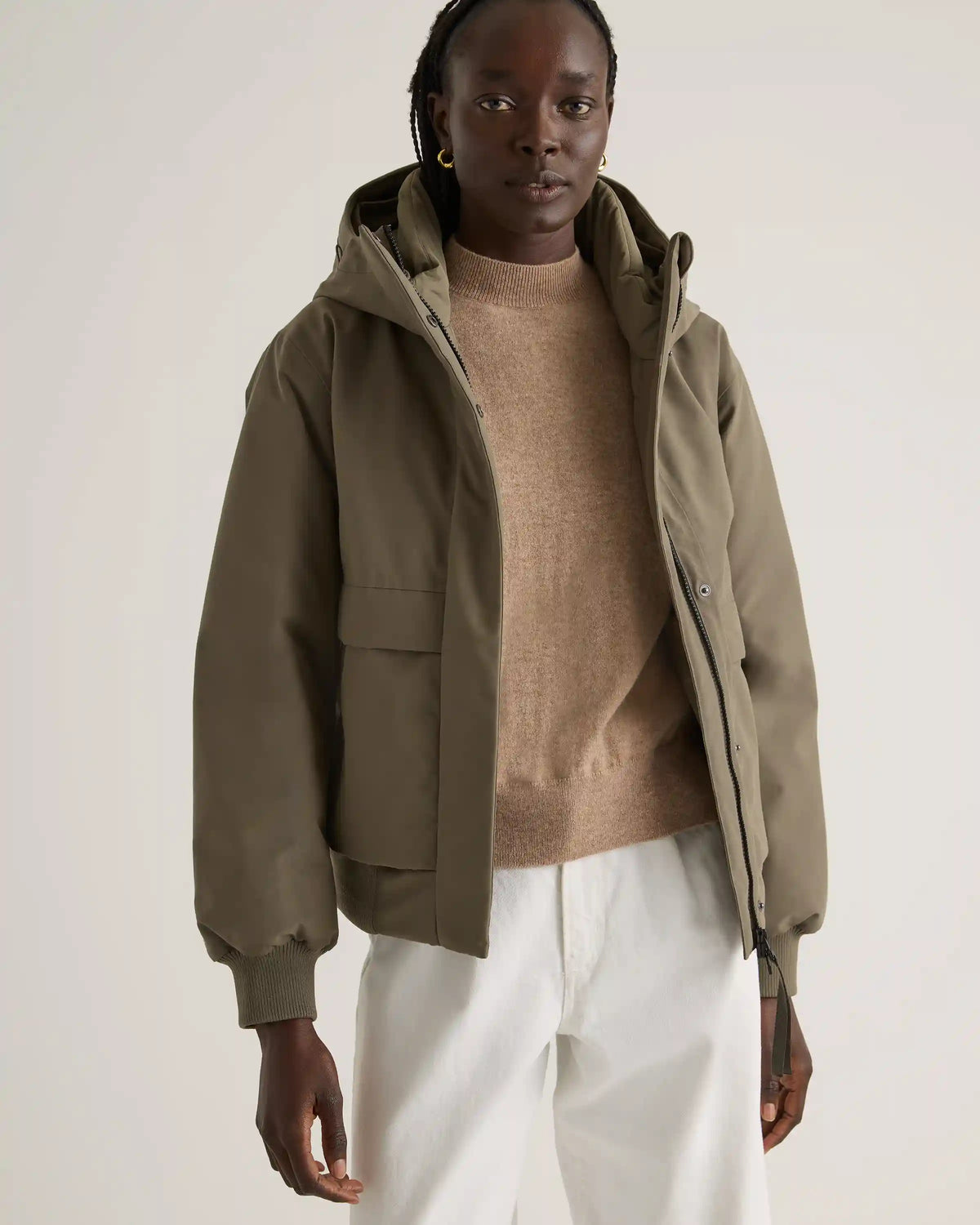 Responsible Down Hooded Short Parka