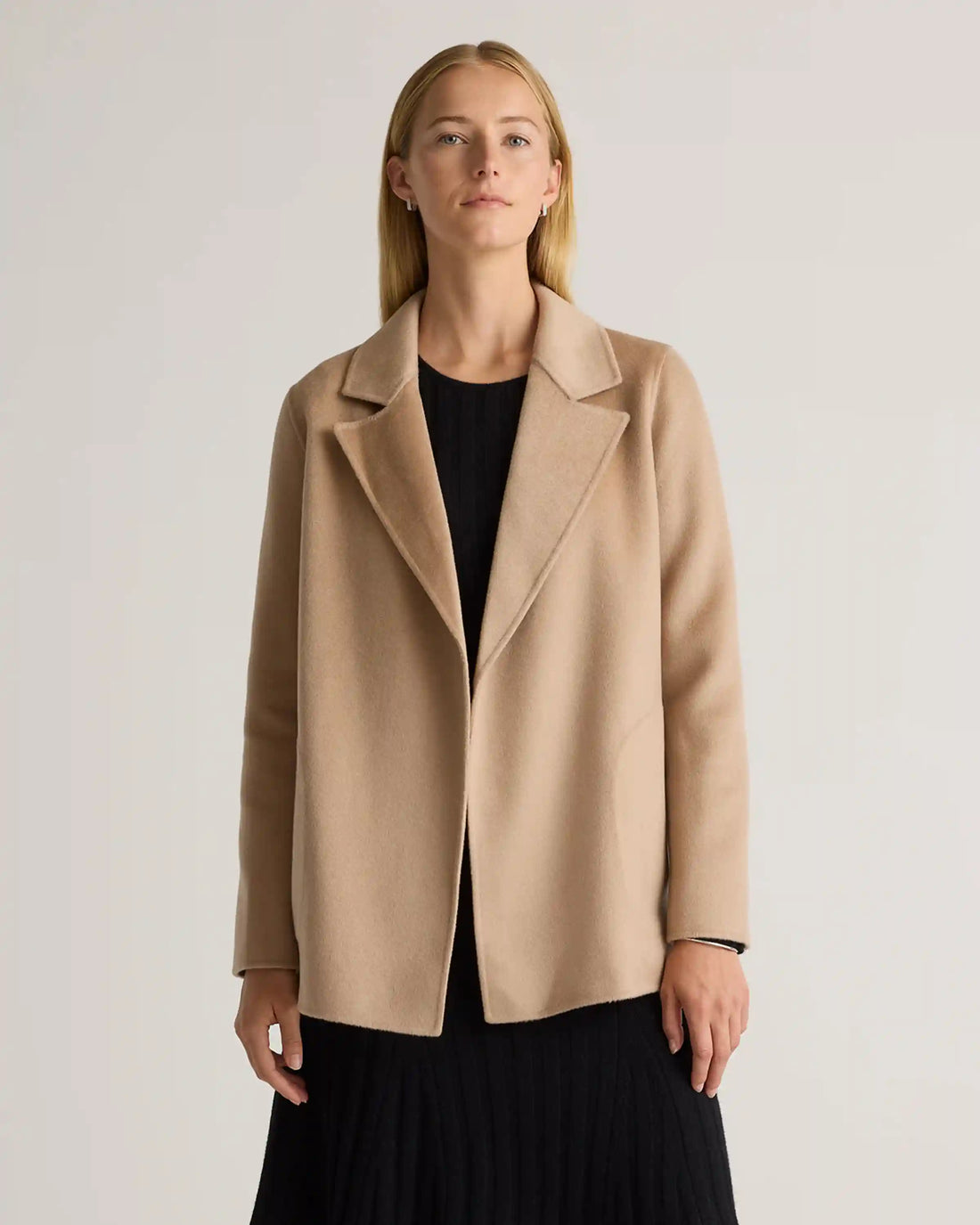 100% Mongolian Cashmere Double-Faced Open Blazer