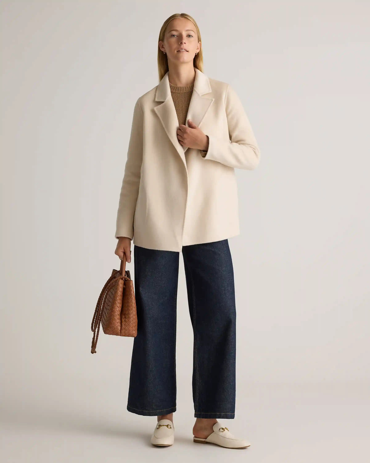 100% Mongolian Cashmere Double-Faced Open Blazer