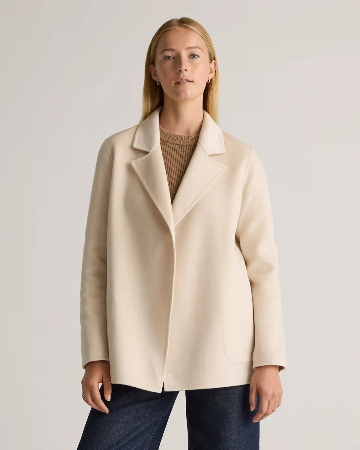 100% Mongolian Cashmere Double-Faced Open Blazer