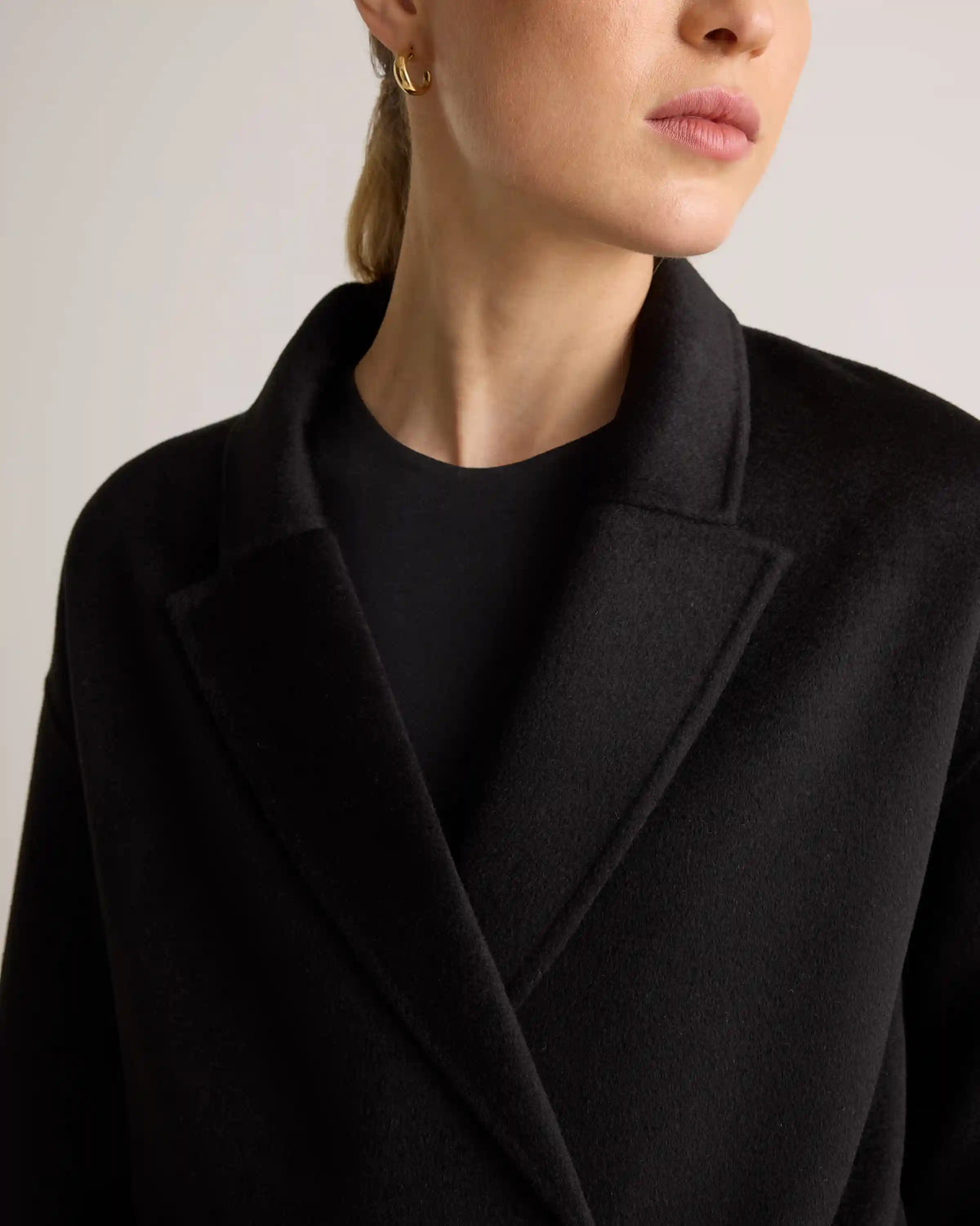 100% Mongolian Cashmere Double-Faced Double-Breasted Wrap Coat