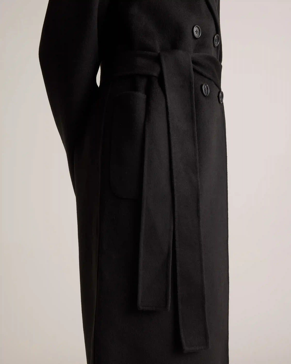 100% Mongolian Cashmere Double-Faced Double-Breasted Wrap Coat